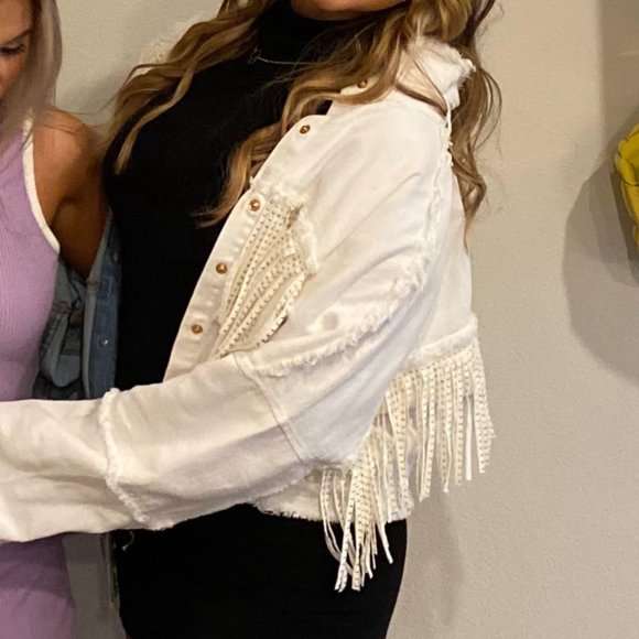 Gold Fringe Jean Jacket - Picture 5 of 6